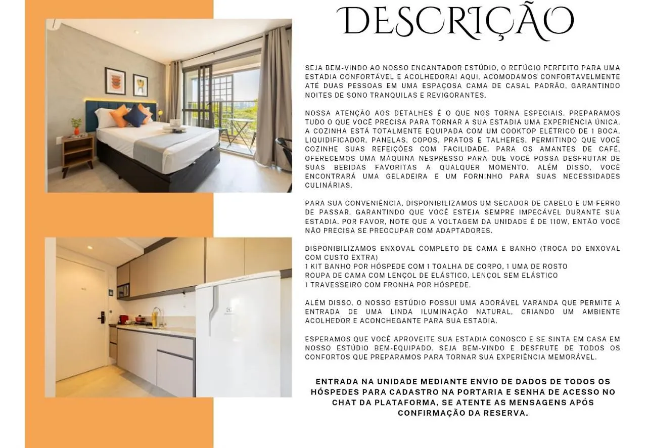 Apartment Easy Star - Lindo Studio No Brooklin Ao Lado Av. Santo Amaro! - Yt01H Sao Paulo